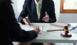 Illinois attorney reviewing paperwork for criminal record expungement and sealing.